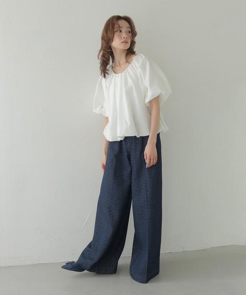 CLEIO(クレイオ)の「【CLEIO】2WAYバルーンドレープブラウス 2WAY BALLOON DRAPE BLOUSE(Tシャツ/カットソー・レディース・アイボリー/ライトブルー/ブラック・FREE)」の10枚目の写真