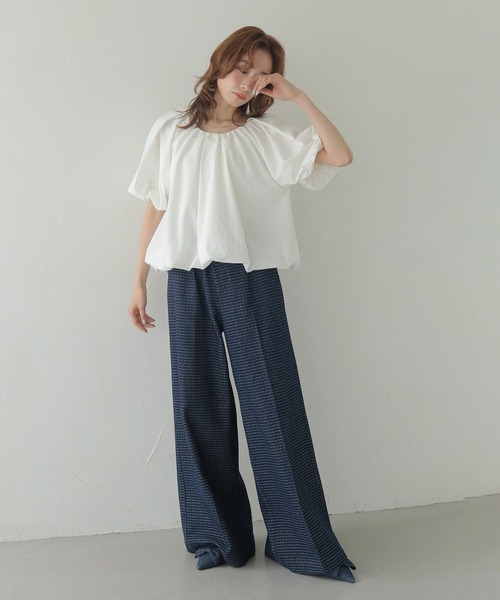 CLEIO(クレイオ)の「【CLEIO】2WAYバルーンドレープブラウス 2WAY BALLOON DRAPE BLOUSE(Tシャツ/カットソー・レディース・アイボリー/ライトブルー/ブラック・FREE)」の11枚目の写真