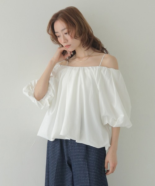 CLEIO(クレイオ)の「【CLEIO】2WAYバルーンドレープブラウス 2WAY BALLOON DRAPE BLOUSE(Tシャツ/カットソー・レディース・アイボリー/ライトブルー/ブラック・FREE)」の15枚目の写真