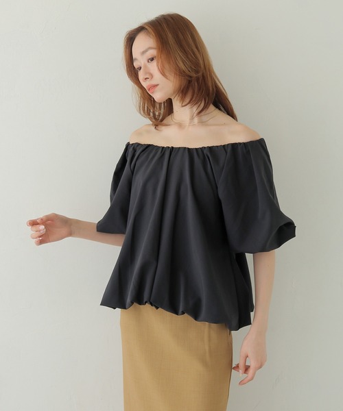 CLEIO(クレイオ)の「【CLEIO】2WAYバルーンドレープブラウス 2WAY BALLOON DRAPE BLOUSE(Tシャツ/カットソー・レディース・アイボリー/ライトブルー/ブラック・FREE)」の19枚目の写真