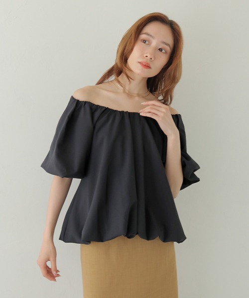 CLEIO(クレイオ)の「【CLEIO】2WAYバルーンドレープブラウス 2WAY BALLOON DRAPE BLOUSE(Tシャツ/カットソー・レディース・アイボリー/ライトブルー/ブラック・FREE)」の20枚目の写真