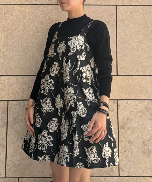 JENNE（ジェンヌ）の「ジャガード2WAYレイヤードドレス（ワンピース・レディース・グリーン/ブラック・MEDIUM/LARGE/SMALL）」の10枚目の写真