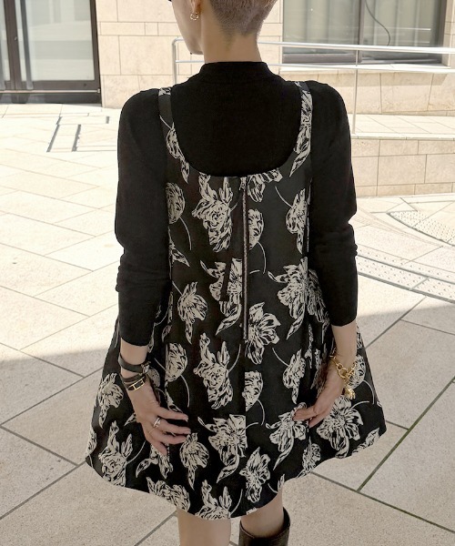 JENNE（ジェンヌ）の「ジャガード2WAYレイヤードドレス（ワンピース・レディース・グリーン/ブラック・MEDIUM/LARGE/SMALL）」の11枚目の写真