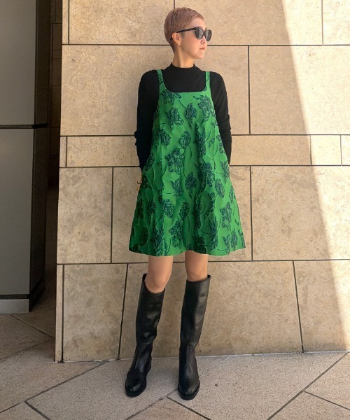 JENNE（ジェンヌ）の「ジャガード2WAYレイヤードドレス（ワンピース・レディース・グリーン/ブラック・MEDIUM/LARGE/SMALL）」の13枚目の写真