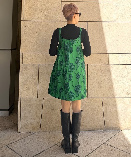 JENNE（ジェンヌ）の「ジャガード2WAYレイヤードドレス（ワンピース・レディース・グリーン/ブラック・MEDIUM/LARGE/SMALL）」の15枚目の写真