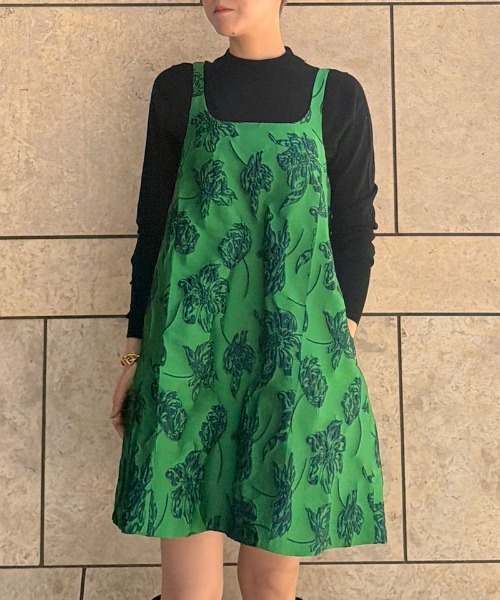 JENNE（ジェンヌ）の「ジャガード2WAYレイヤードドレス（ワンピース・レディース・グリーン/ブラック・MEDIUM/LARGE/SMALL）」の16枚目の写真