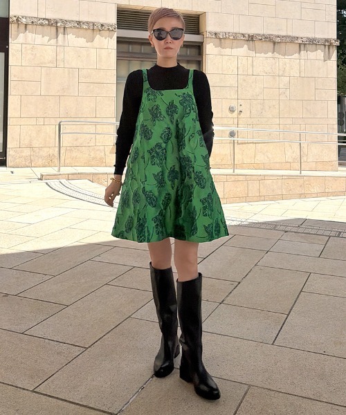 JENNE（ジェンヌ）の「ジャガード2WAYレイヤードドレス（ワンピース・レディース・グリーン/ブラック・MEDIUM/LARGE/SMALL）」の18枚目の写真
