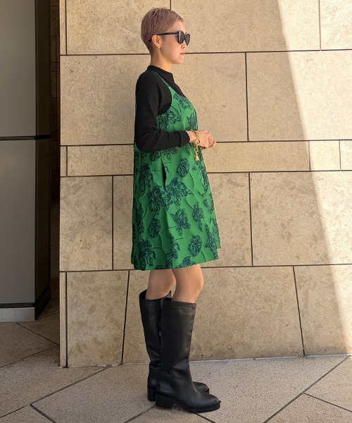 JENNE（ジェンヌ）の「ジャガード2WAYレイヤードドレス（ワンピース・レディース・グリーン/ブラック・MEDIUM/LARGE/SMALL）」の19枚目の写真