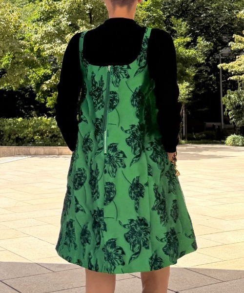 JENNE（ジェンヌ）の「ジャガード2WAYレイヤードドレス（ワンピース・レディース・グリーン/ブラック・MEDIUM/LARGE/SMALL）」の21枚目の写真