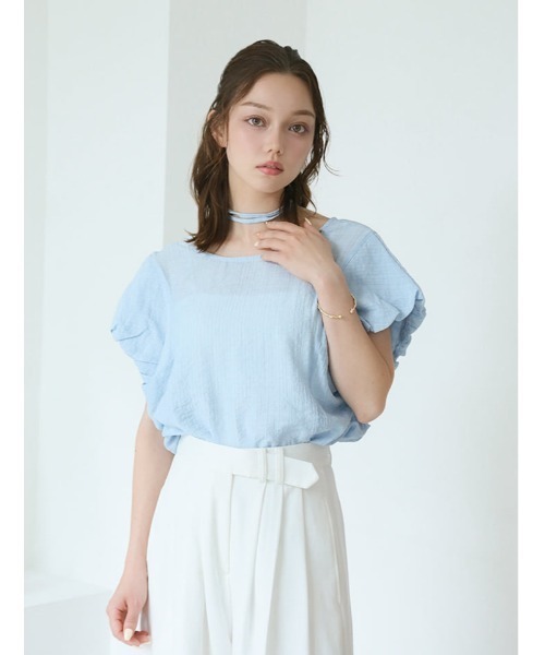 fifth（フィフス）の「紐付きバルーンスリーブシャツ（シャツ/ブラウス・レディース・ホワイト/ブラック/ブルー・M）」の2枚目の写真