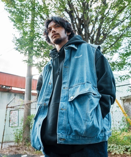 Leyline(レイライン)の「【Leyline】Denim wash vest(ベスト・メンズ・ブルー/ブラック・FREE)」の2枚目の写真