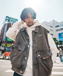 UP START（アップスタート）の「【Leyline】Denim wash vest（ベスト）」