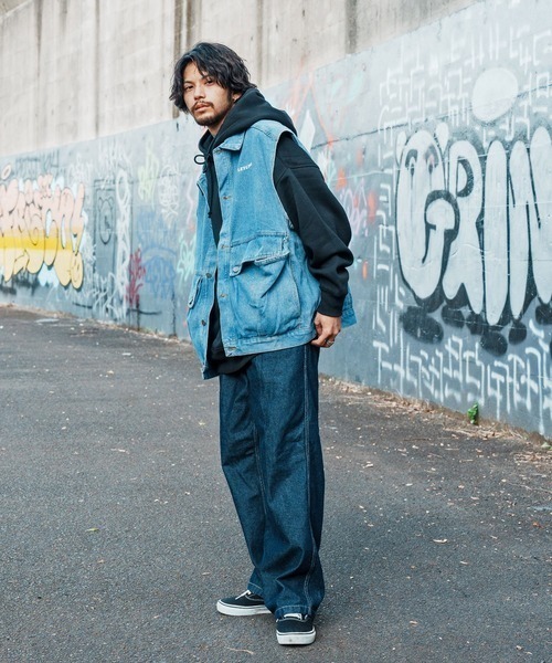 Leyline(レイライン)の「【Leyline】Denim wash vest(ベスト・メンズ・ブルー/ブラック・FREE)」の7枚目の写真