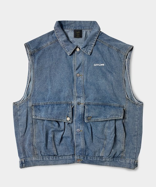 Leyline(レイライン)の「【Leyline】Denim wash vest(ベスト・メンズ・ブルー/ブラック・FREE)」の12枚目の写真