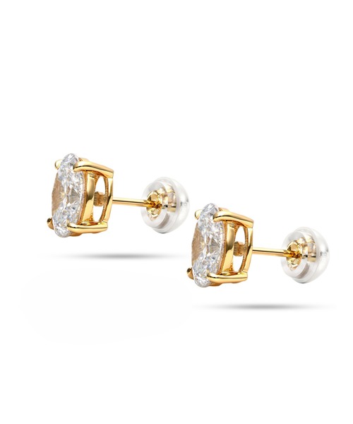 UNITED JEWELS（ユナイテッドジュエルズ）の「K18 ラボグロウンダイヤモンド ピアス（オーバル）（ピアス（両耳用）・レディース・イエローゴールド・FREE）」の2枚目の写真