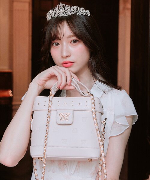 OLIVE des OLIVE（オリーブデオリーブ）の「Aimerianejoieスタッズバニティバッグ（ショルダーバッグ・レディース・サックスブルー/ミント/アイボリー/ピンク/ブラック・FREE）」の11枚目の写真