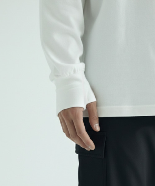 SLOUPLAY（スロープレイ）の「[MENS] アクティブヒップカバー指穴Tシャツ(2色)（Tシャツ/カットソー・レディース・チャコール/アイボリー・FREE）」の5枚目の写真