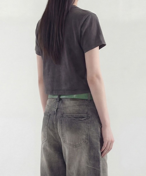 SAINTPAIN(セイントペイン)の「SAINTPAIN/I LOVE クロップT(Tシャツ/カットソー・レディース・ブラック・FREE)」の4枚目の写真