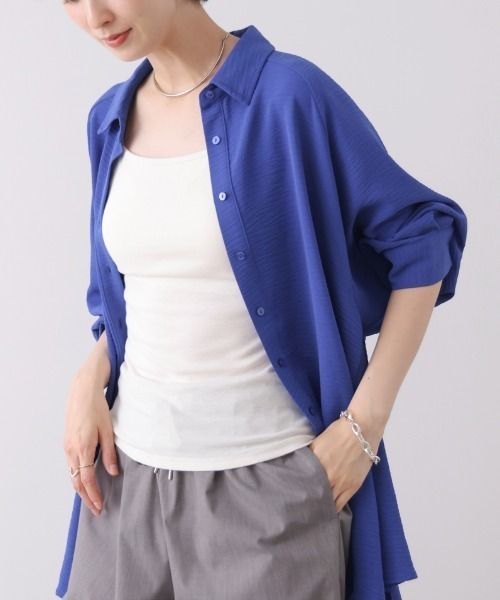 Bou Jeloud(ブージュルード)の「麻ライクAラインチュニック(シャツ/ブラウス・レディース・ブラック/ブルー/ホワイト系その他/イエロー・MEDIUM)」の3枚目の写真