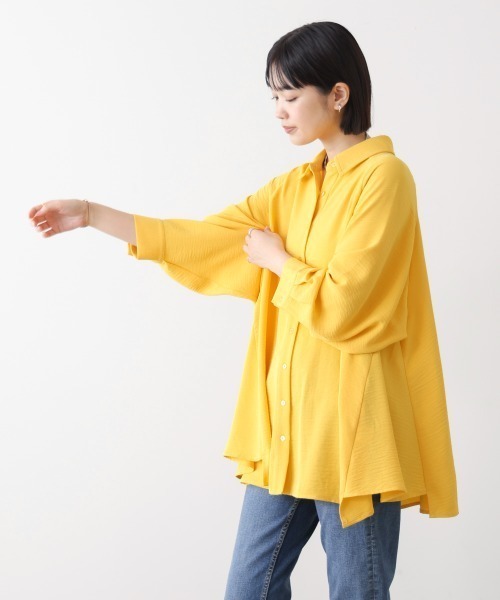 Bou Jeloud(ブージュルード)の「麻ライクAラインチュニック(シャツ/ブラウス・レディース・ブラック/ブルー/ホワイト系その他/イエロー・MEDIUM)」の10枚目の写真