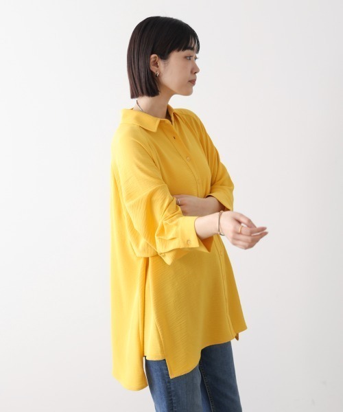 Bou Jeloud(ブージュルード)の「麻ライクAラインチュニック(シャツ/ブラウス・レディース・ブラック/ブルー/ホワイト系その他/イエロー・MEDIUM)」の15枚目の写真