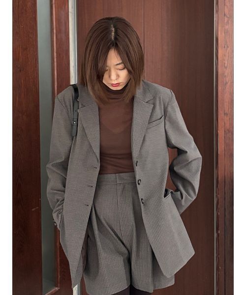 Henon.(ヘノン)の「シアーカットボディスーツ(ニット/セーター・レディース・ブラック/ライトグレー/ブラウン・F)」の5枚目の写真
