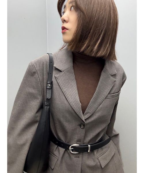Henon.(ヘノン)の「シアーカットボディスーツ(ニット/セーター・レディース・ブラック/ライトグレー/ブラウン・F)」の7枚目の写真