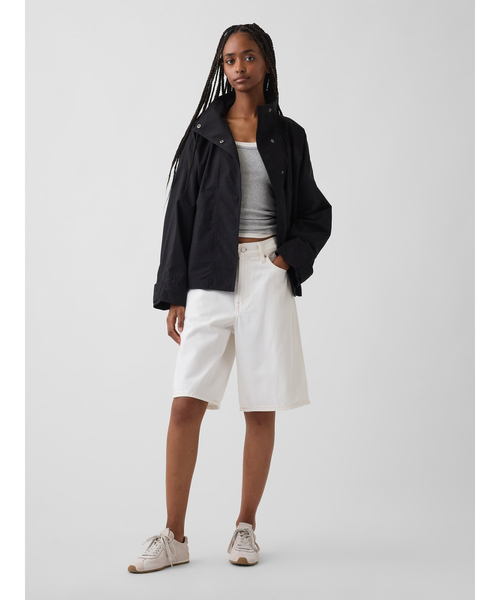 GAP（ギャップ）の「ポプリン オーバーサイズ アノラックジャケット（その他アウター・レディース・ブラック/ベージュ・XS/M/L/XXS/S）」の4枚目の写真