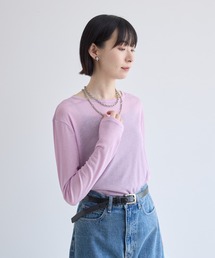 cloche ラウンドヘムクルーネックTシャツ
