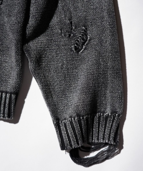 TOWNCRAFT（タウンクラフト）の「TOWNCRAFT / タウンクラフト COTTON DAMAGED CARDIGAN コットン ダメージ加工 カーディガン（カーディガン/ボレロ・メンズ・レッド/パープル/ブラック/ブルー・MEDIUM/LARGE）」の10枚目の写真