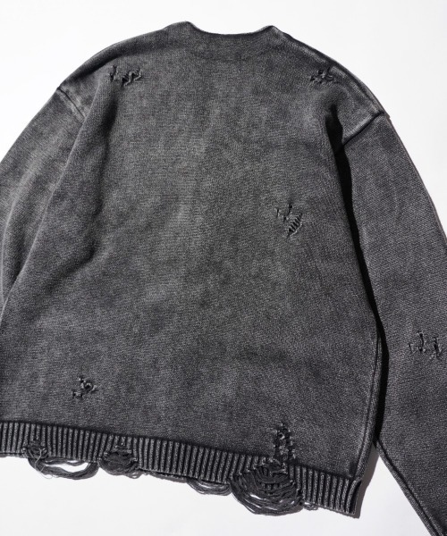 TOWNCRAFT（タウンクラフト）の「TOWNCRAFT / タウンクラフト COTTON DAMAGED CARDIGAN コットン ダメージ加工 カーディガン（カーディガン/ボレロ・メンズ・レッド/パープル/ブラック/ブルー・MEDIUM/LARGE）」の12枚目の写真