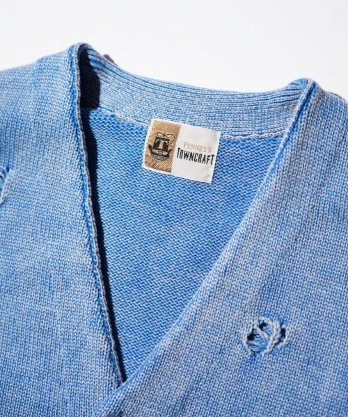 TOWNCRAFT（タウンクラフト）の「TOWNCRAFT / タウンクラフト COTTON DAMAGED CARDIGAN コットン ダメージ加工 カーディガン（カーディガン/ボレロ・メンズ・レッド/パープル/ブラック/ブルー・MEDIUM/LARGE）」の14枚目の写真