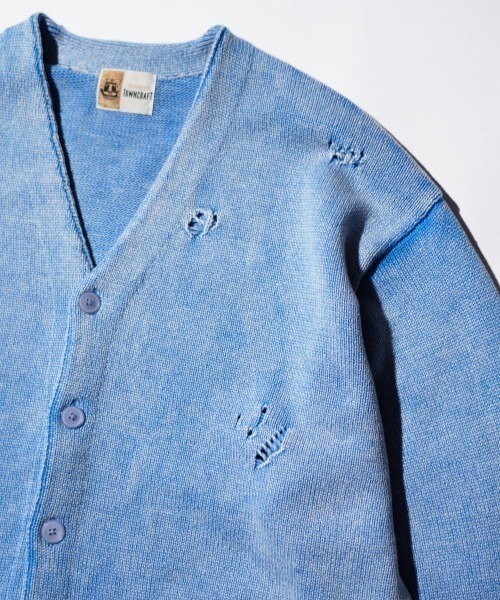 TOWNCRAFT（タウンクラフト）の「TOWNCRAFT / タウンクラフト COTTON DAMAGED CARDIGAN コットン ダメージ加工 カーディガン（カーディガン/ボレロ・メンズ・レッド/パープル/ブラック/ブルー・MEDIUM/LARGE）」の15枚目の写真