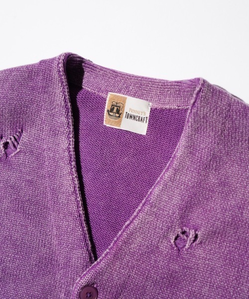 TOWNCRAFT（タウンクラフト）の「TOWNCRAFT / タウンクラフト COTTON DAMAGED CARDIGAN コットン ダメージ加工 カーディガン（カーディガン/ボレロ・メンズ・レッド/パープル/ブラック/ブルー・MEDIUM/LARGE）」の22枚目の写真