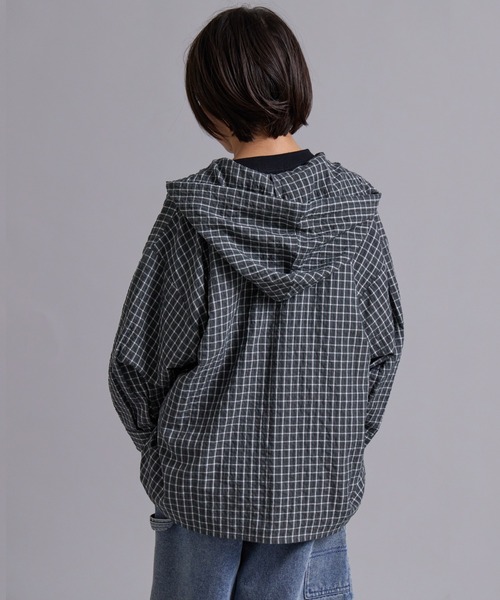 PAIRMANON STREET(ペアマノンストリート)の「【100-160cm】チェック フード付き 長袖 シャツ 【PAIRMANON STREET】(シャツ/ブラウス・キッズ・ブルー/ブラック/ベージュ・100/110/150/130/120/160/140)」の17枚目の写真