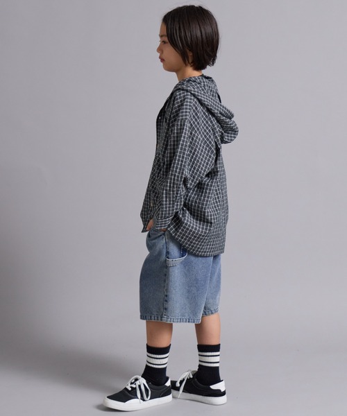 PAIRMANON STREET(ペアマノンストリート)の「【100-160cm】チェック フード付き 長袖 シャツ 【PAIRMANON STREET】(シャツ/ブラウス・キッズ・ブルー/ブラック/ベージュ・100/110/150/130/120/160/140)」の20枚目の写真