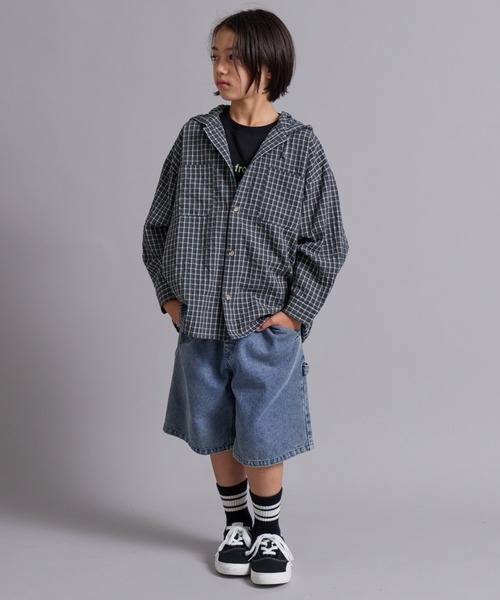 PAIRMANON STREET(ペアマノンストリート)の「【100-160cm】チェック フード付き 長袖 シャツ 【PAIRMANON STREET】(シャツ/ブラウス・キッズ・ブルー/ブラック/ベージュ・100/110/150/130/120/160/140)」の21枚目の写真