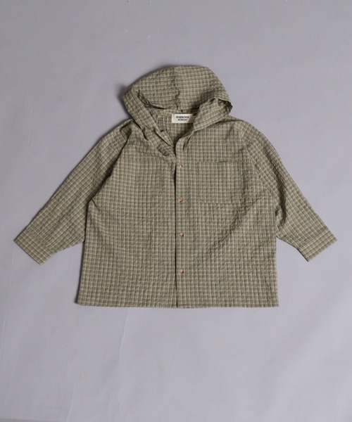 PAIRMANON STREET(ペアマノンストリート)の「【100-160cm】チェック フード付き 長袖 シャツ 【PAIRMANON STREET】(シャツ/ブラウス・キッズ・ブルー/ブラック/ベージュ・100/110/150/130/120/160/140)」の14枚目の写真