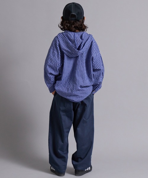 PAIRMANON STREET(ペアマノンストリート)の「【100-160cm】チェック フード付き 長袖 シャツ 【PAIRMANON STREET】(シャツ/ブラウス・キッズ・ブルー/ブラック/ベージュ・100/110/150/130/120/160/140)」の12枚目の写真