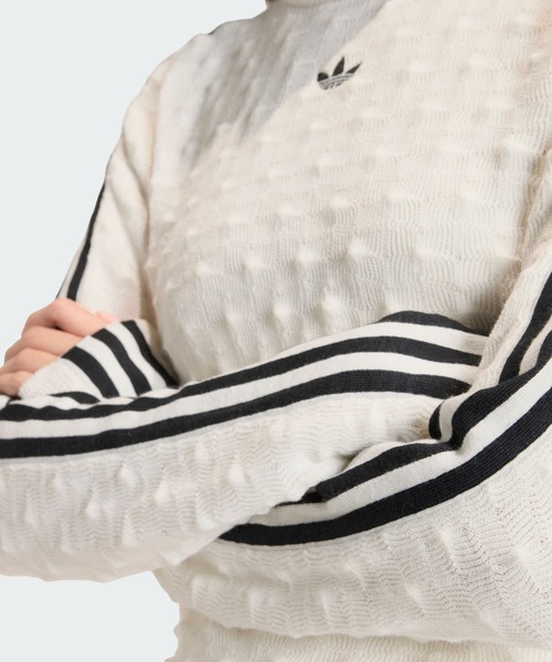 adidas(アディダス)の「アディダス オリジナルス スリム ソリッド スパイク ニット スウェットシャツ / トレーナー / アディダスオリジナルス adidas Originals(Tシャツ/カットソー・レディース・ホワイト・X-SMALL/XX-LARGE/LARGE/MEDIUM/SMALL/X-LARGE)」の7枚目の写真