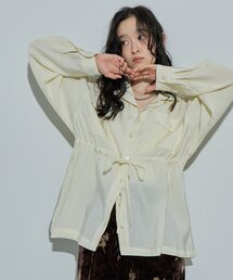 【Noka】開襟ドロストチュニックシャツ《WEB限定》