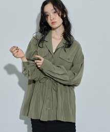 【Noka】開襟ドロストチュニックシャツ《WEB限定》