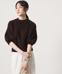 フォックスカシミヤ パフスリーブ ニット