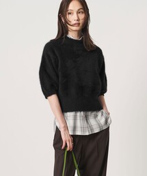 フォックスカシミヤ パフスリーブ ニット