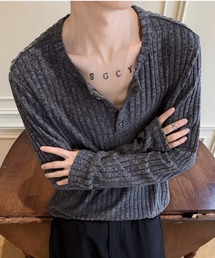 link lot（リンクロット）の「【26年秋冬新作アイテム】ヘンリーネック長袖ニットソー（Tシャツ/カットソー・メンズ）」