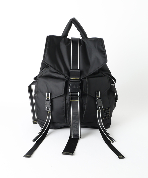 U by SPICK&SPAN（ユーバイスピックアンドスパン）の「《新宿・WEB限定 》GANNI / ガニーRe-Tech Sport Nylon Backpack（バックパック/リュック・レディース・ブラック・FREE）」の2枚目の写真