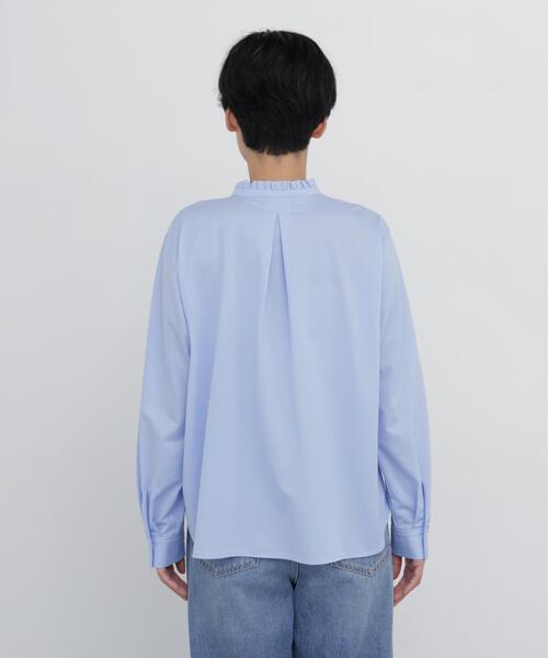 human woman(ヒューマンウーマン)の「◆【大人気!袖丈変更追加 / ウォッシャブル】スタンドフリルカットソー(Tシャツ/カットソー・レディース・ホワイト/ブラック/ブルー・MEDIUM)」の19枚目の写真