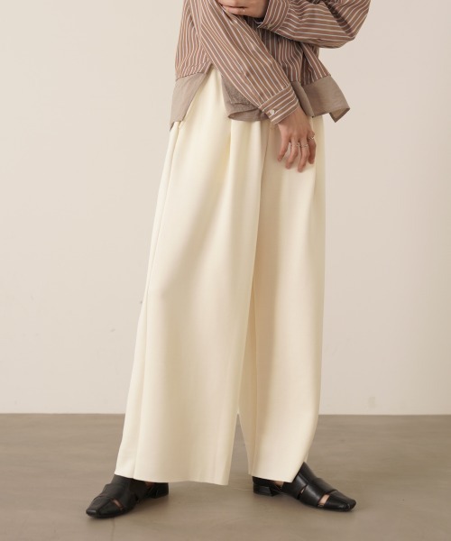 Bou Jeloud（ブージュルード）の「パウンドストレッチセミワイドパンツ（その他パンツ・レディース・アイボリー/ブラック/ブルー・FREE）」の7枚目の写真