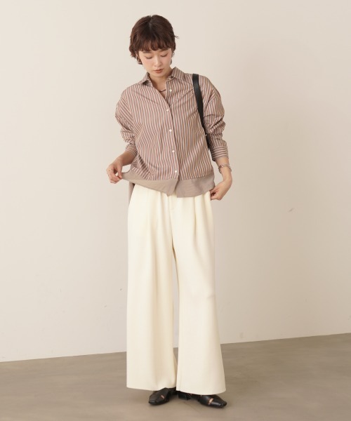 Bou Jeloud（ブージュルード）の「パウンドストレッチセミワイドパンツ（その他パンツ・レディース・アイボリー/ブラック/ブルー・FREE）」の8枚目の写真
