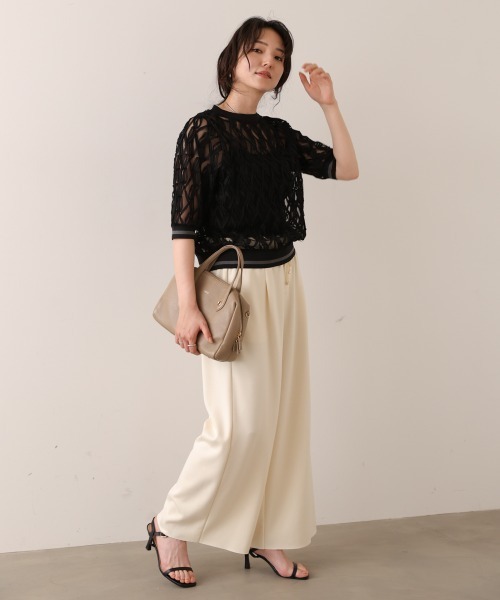 Bou Jeloud（ブージュルード）の「パウンドストレッチセミワイドパンツ（その他パンツ・レディース・アイボリー/ブラック/ブルー・FREE）」の10枚目の写真